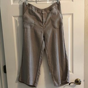 XCVI Wearables soft linen wide leg capri/crop pants